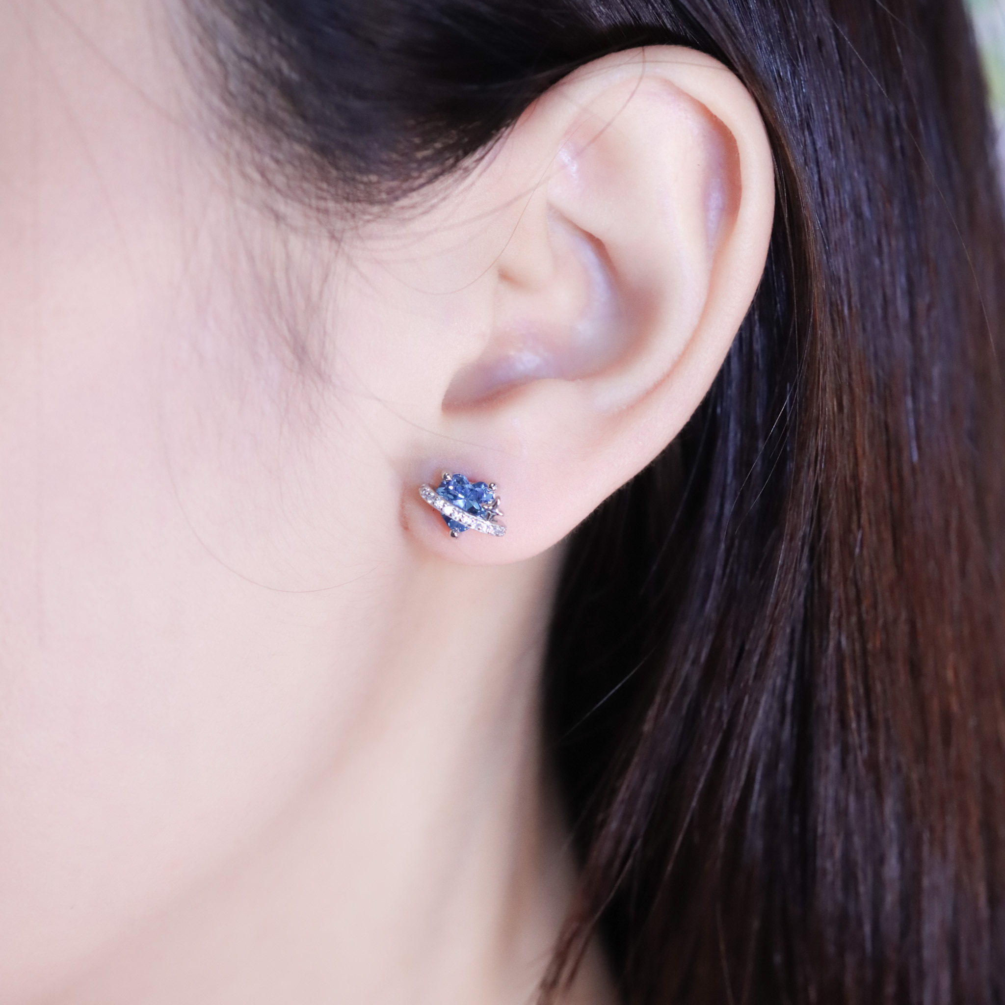 | 925純銀 | 漫藍愛意環繞耳環 | EA1038 |