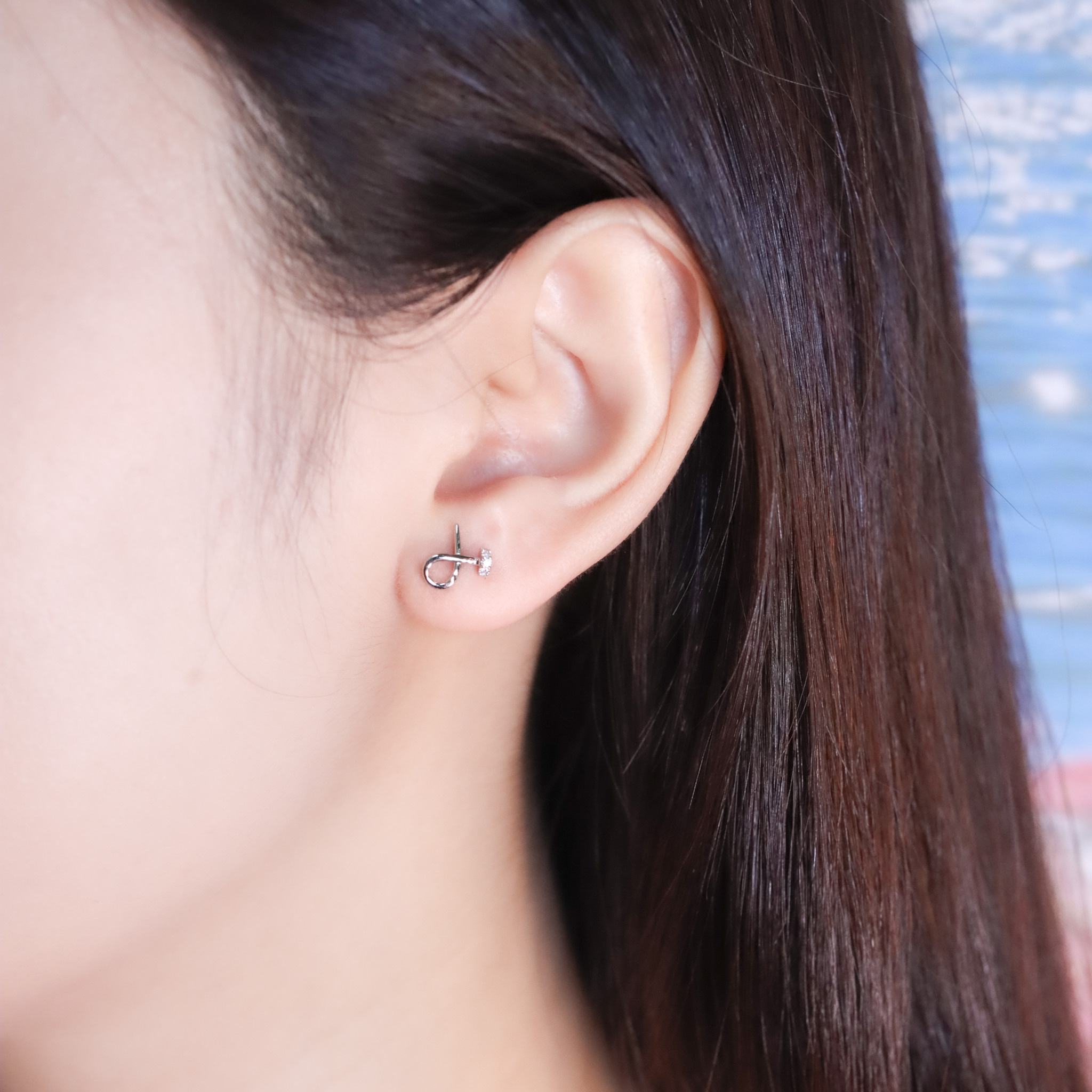 | 925純銀・白金 | 隨性氣質耳環 | EA1033 |