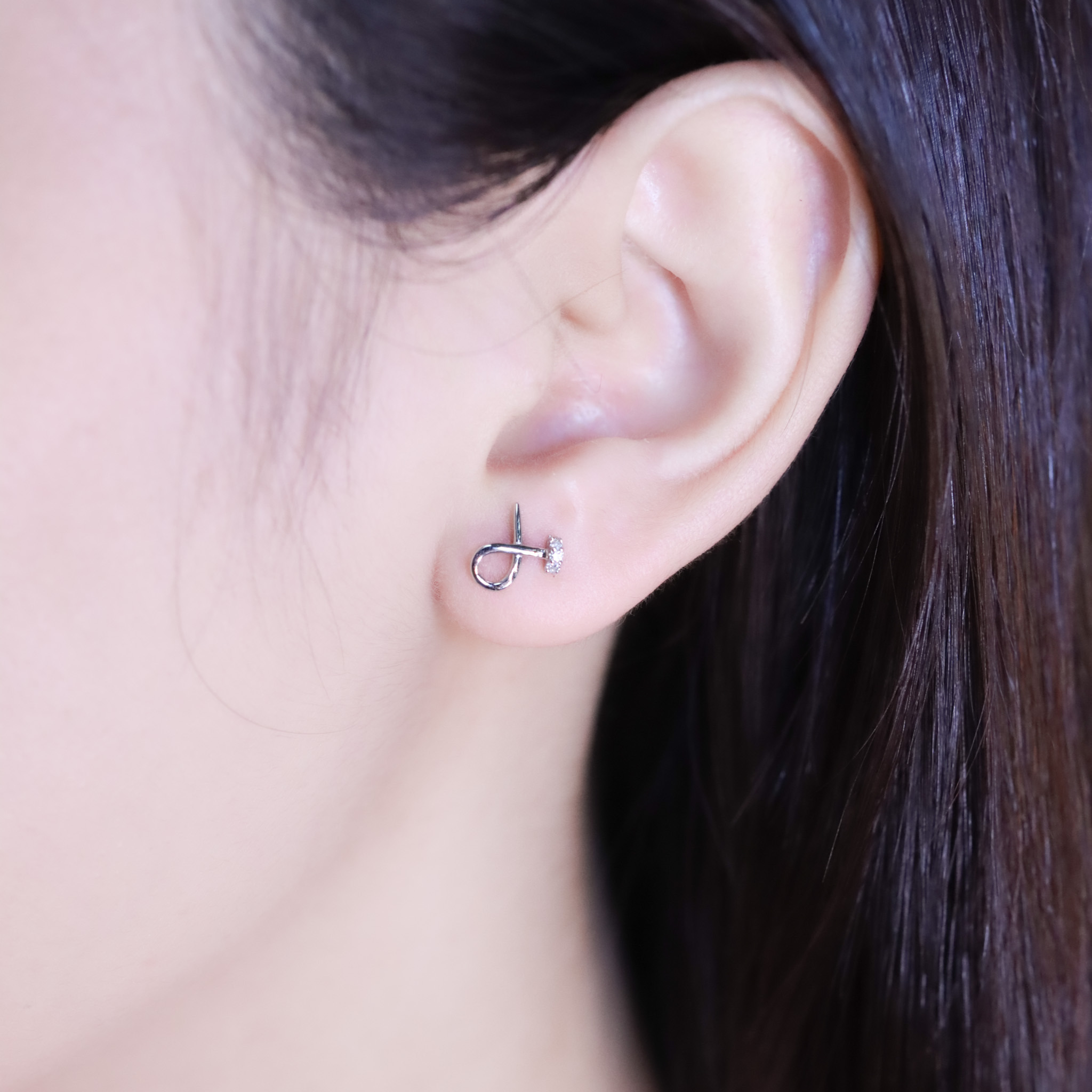 | 925純銀・白金 | 隨性氣質耳環 | EA1033 |