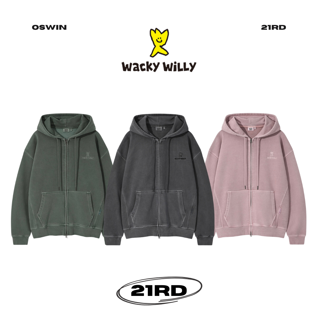 韓國 Wacky Willy 小飛人 水洗刷色連帽外套