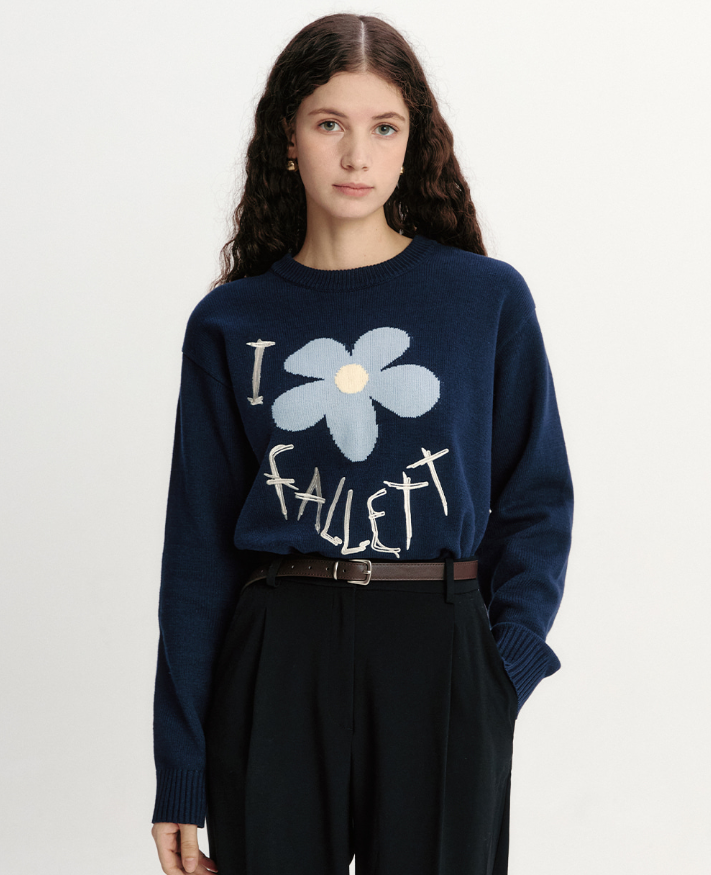 【現貨】【官方最後庫存】【FALLETT🌼】Drawing Flower Knit