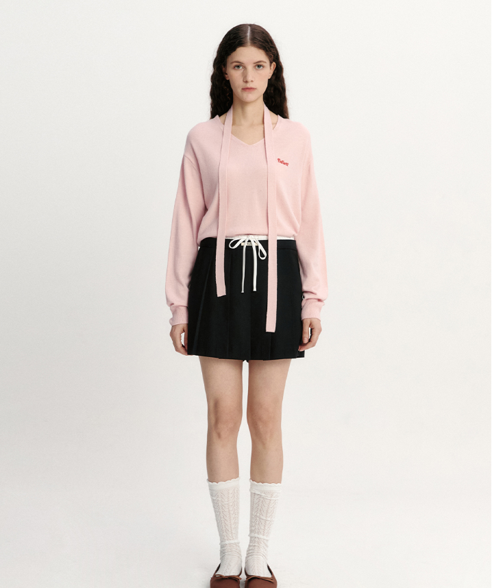 【現貨】【FALLETT🌼】Cashmere V-neck tie knit