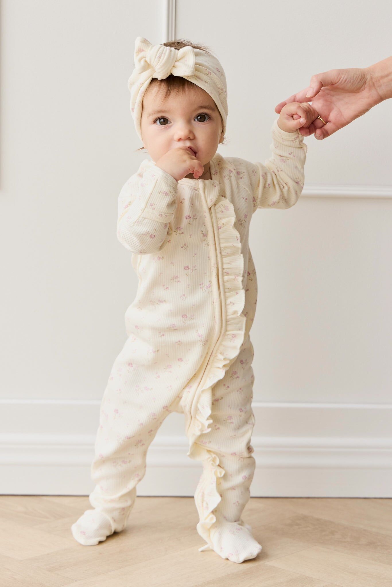 【預購】JAMIE KAY - Organic Cotton Fine Rib Headband（Caroline Egret）