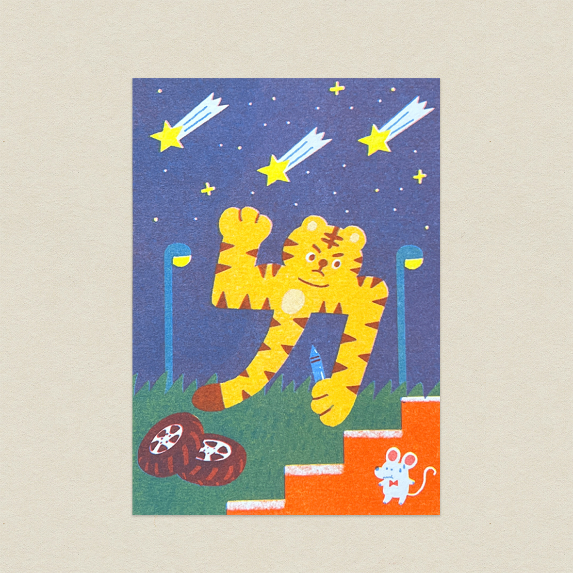 老虎的「ㄌ」/孔版印刷明信片