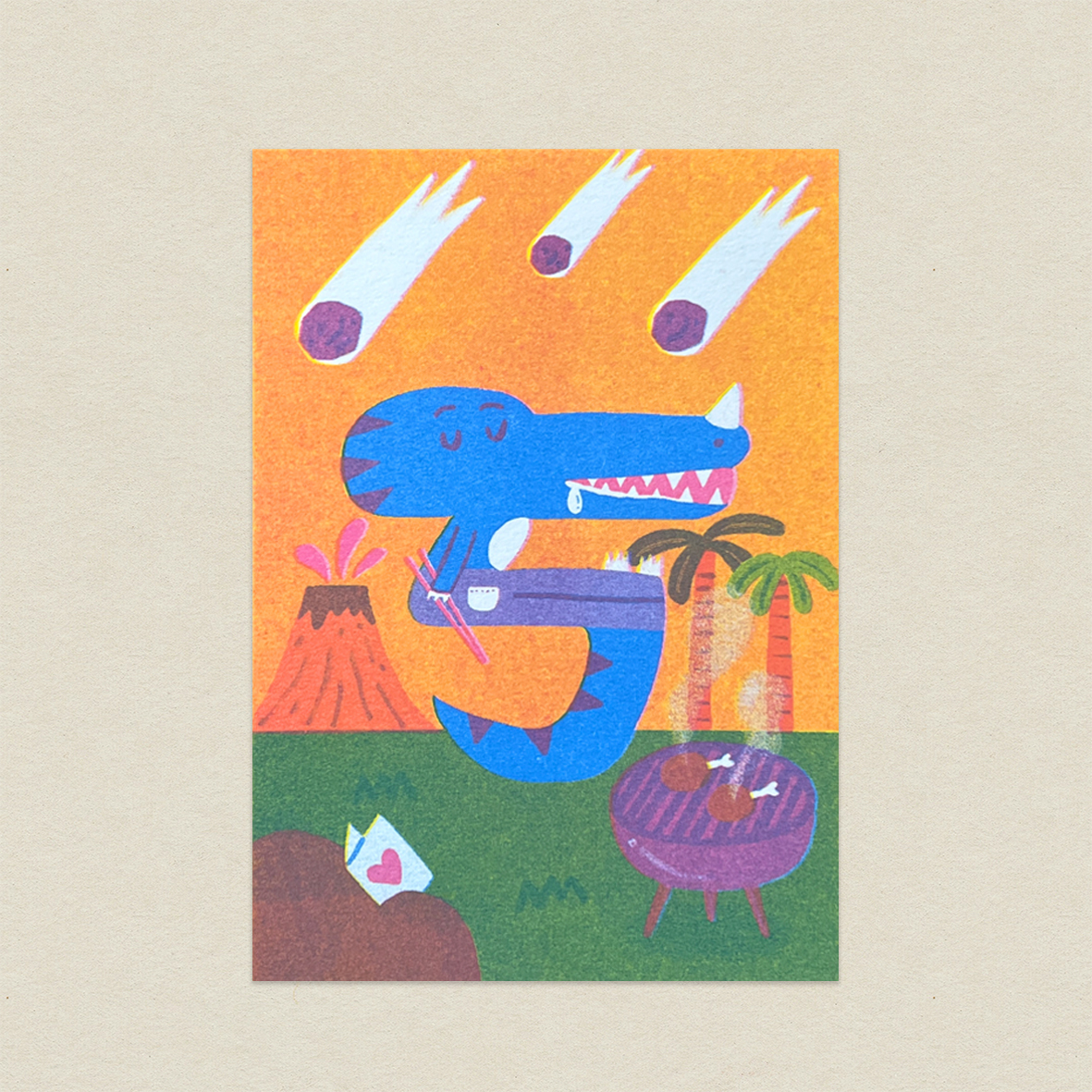 恐龍的「ㄎ」/孔版印刷明信片