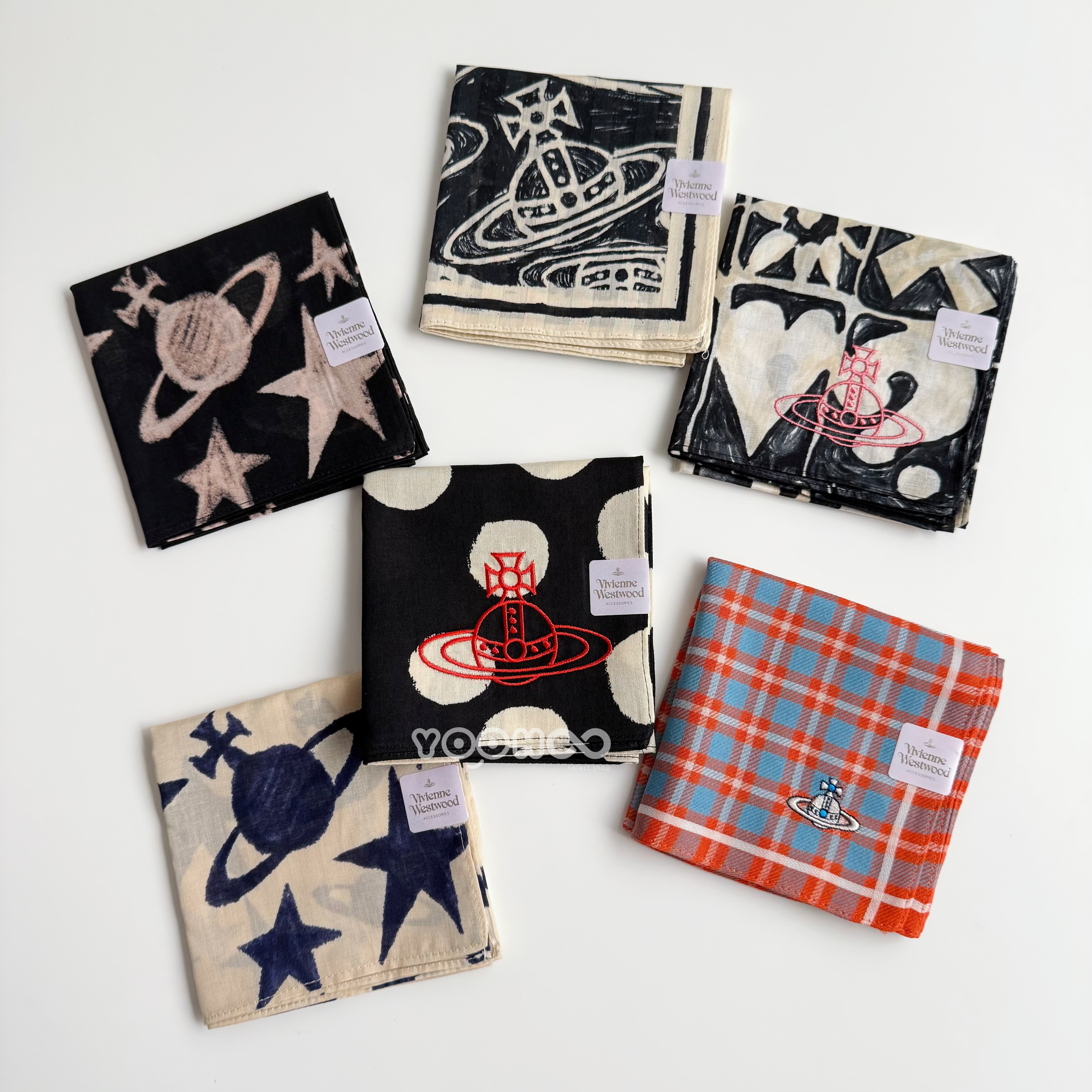 現貨┃日本製 VIVIENNE WESTWOOD 土星 塗鴉 方巾 絲巾