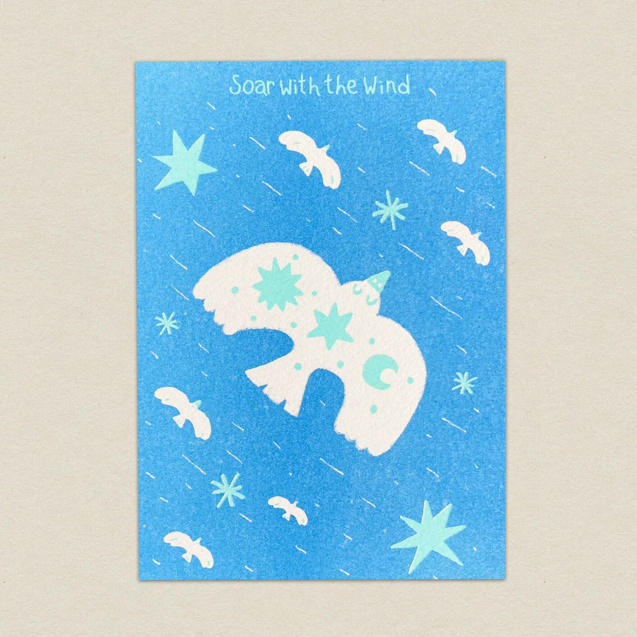 乘風翱翔/Soar with the wind/孔版印刷明信片