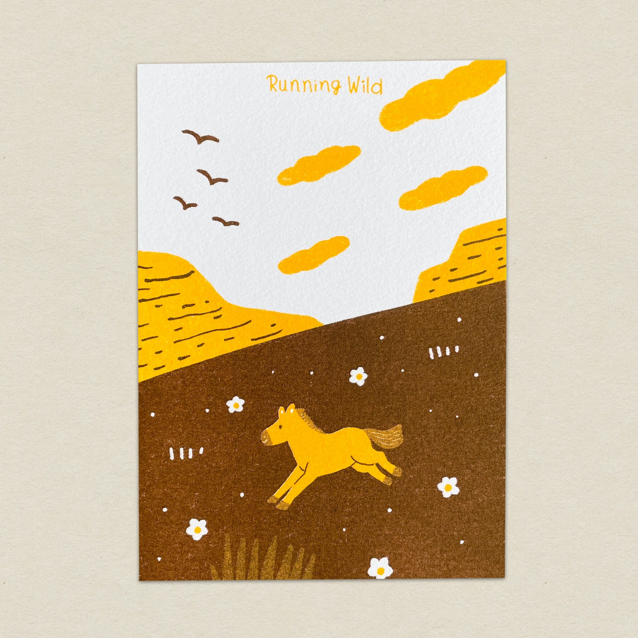 奔向自由/Running wild/孔版印刷明信片