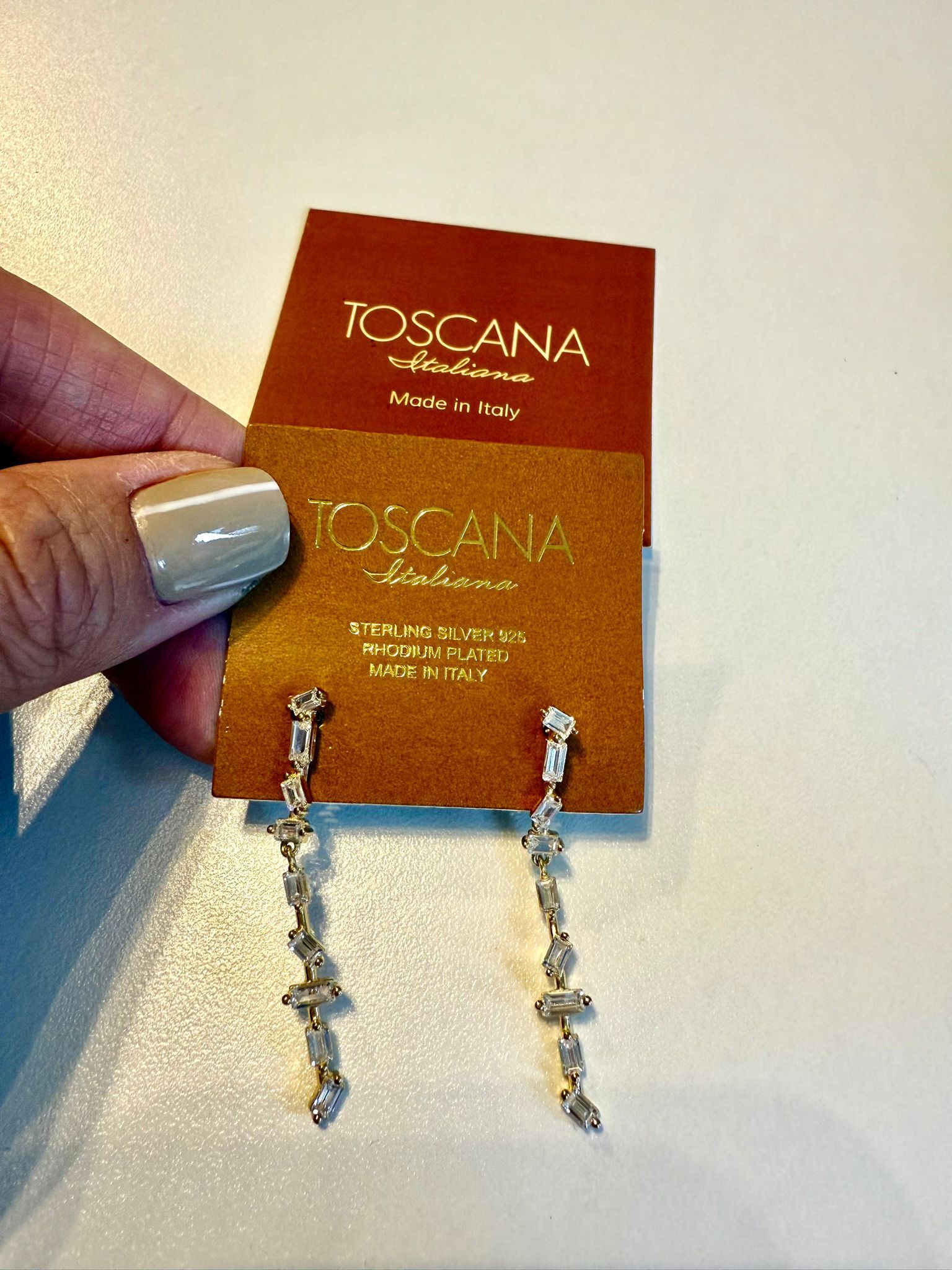 英國代購 (獨立訂單)-TOSCANA  EARRING Sterling Sliver 925 RHODUM PLATED MADE IN ITALY 🎄香港現貨🎄