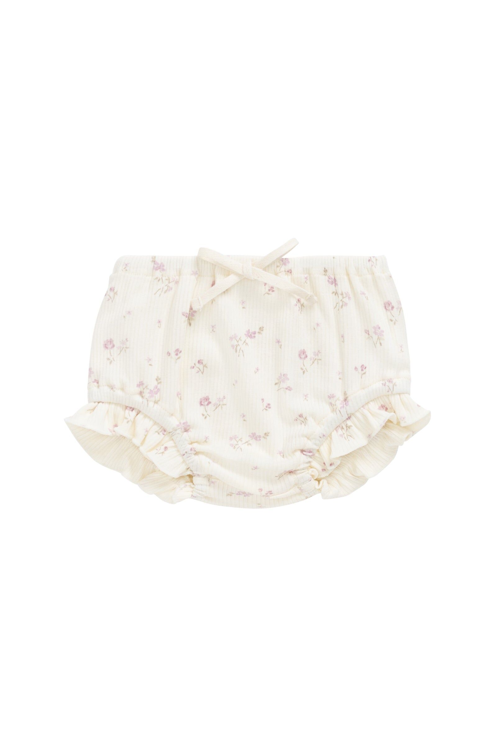 【預購】JAMIE KAY - Organic Cotton Fine Rib Frill Bloomer（Caroline Egret）