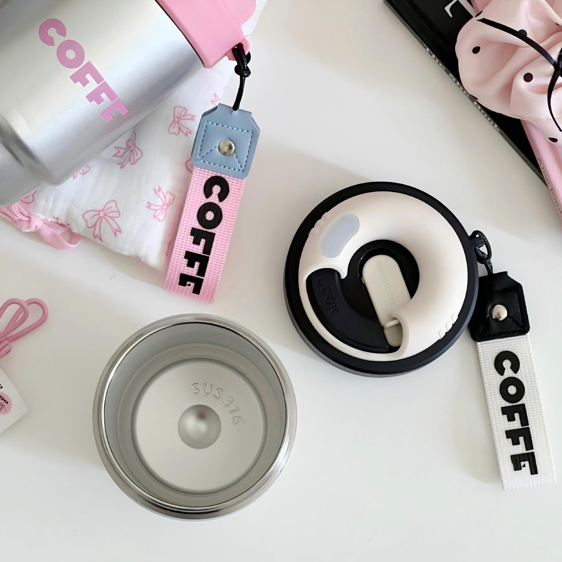 500ML Cute Cartoon 316 Stainless Steel Dual-Drink Tumbler