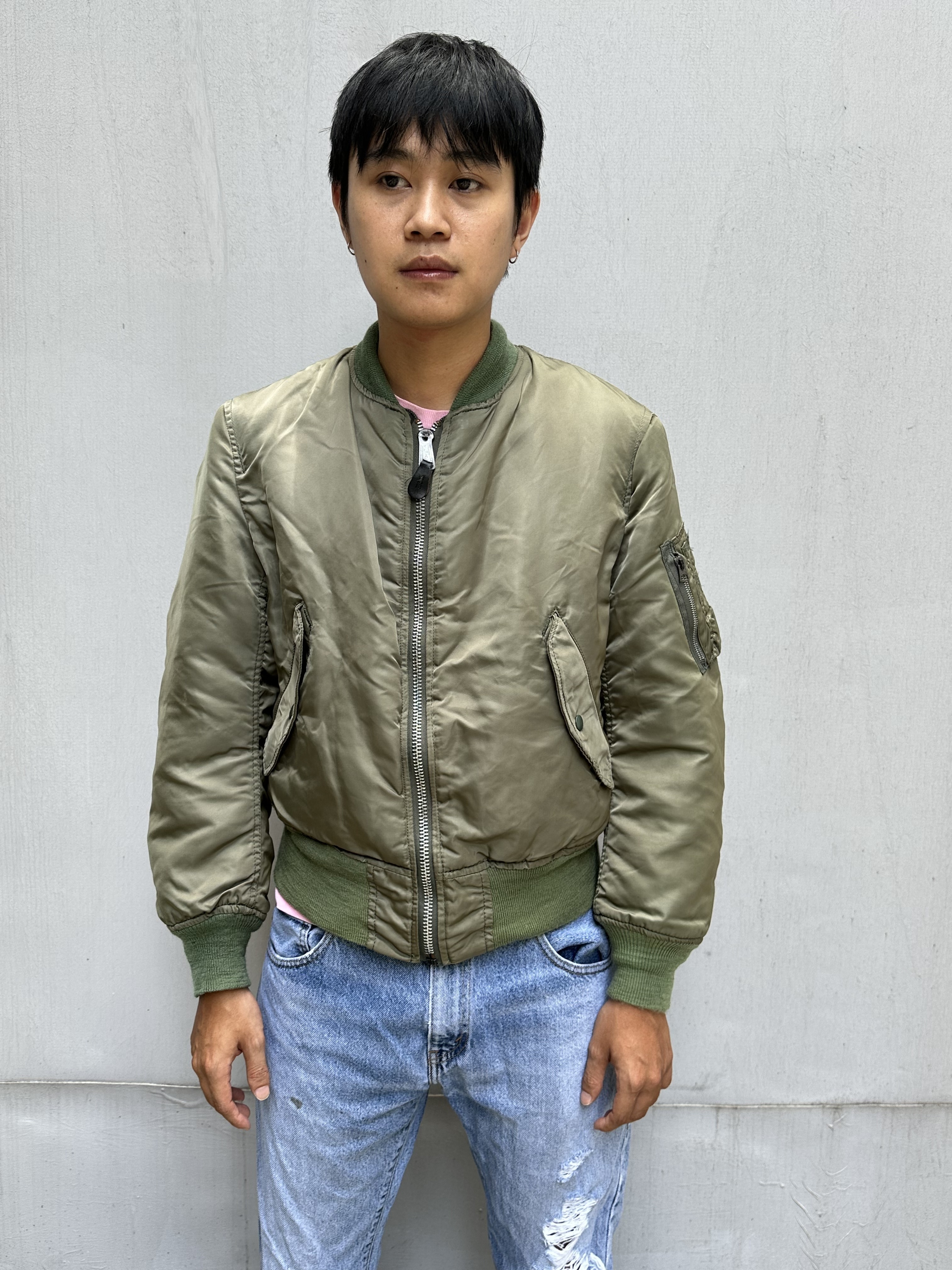 90s ALPHA MA-1 Flight Jacket Made in USA