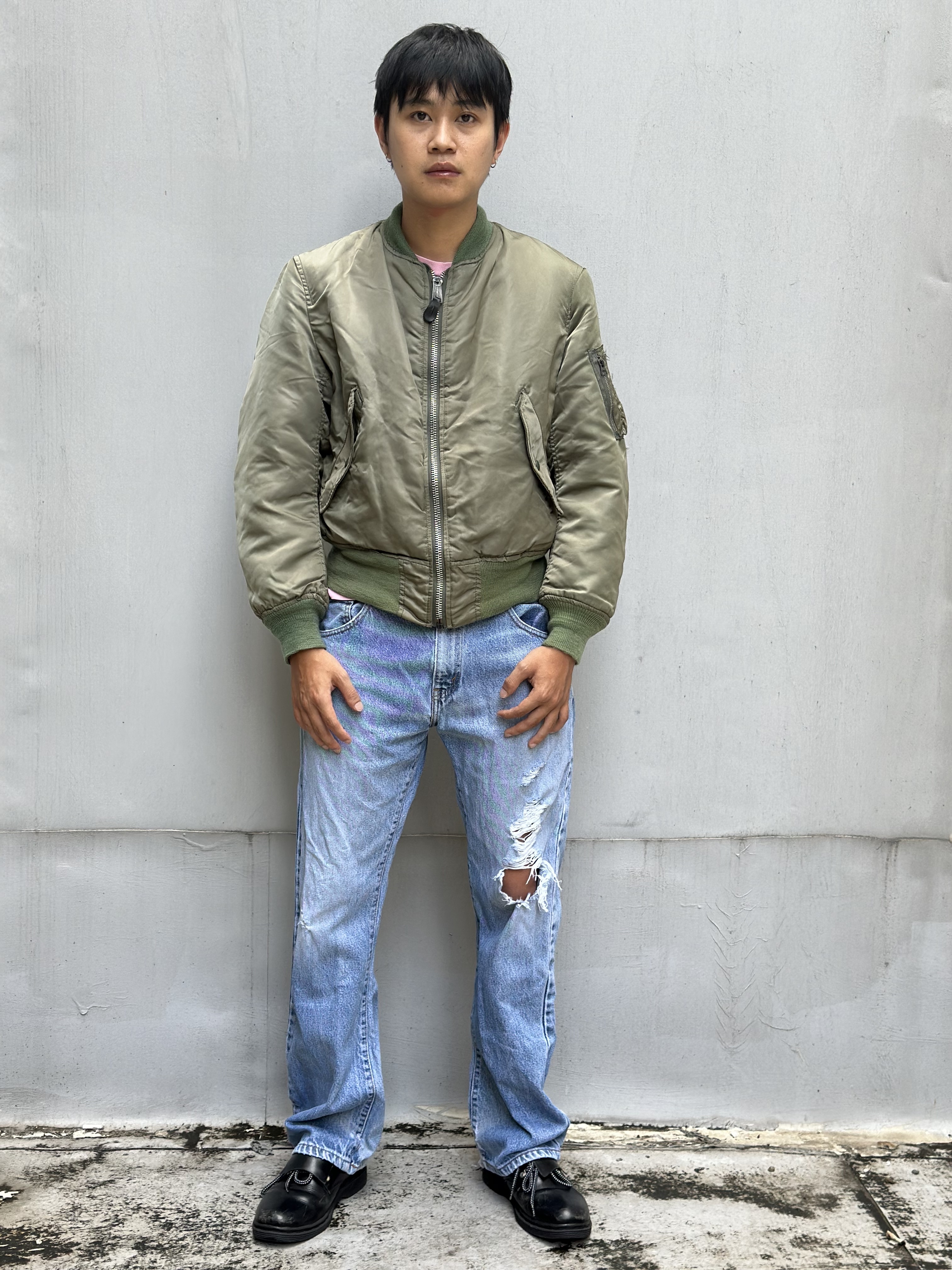 90s ALPHA MA-1 Flight Jacket Made in USA