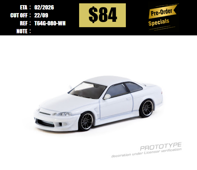 PO-$84 * TARMAC * 1:64 VERTEX Toyota Soarer JZZ30 White [OD14/09]