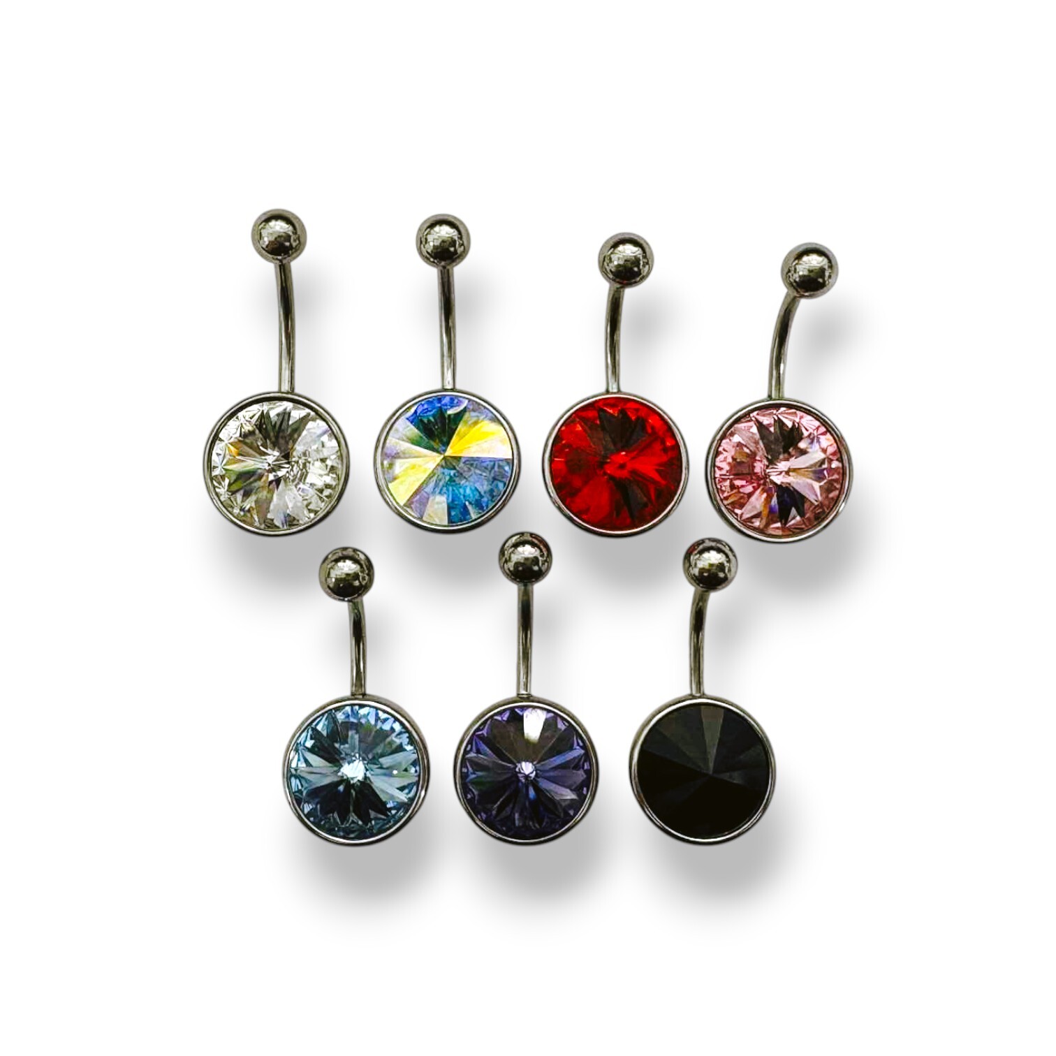 鋼-肚環-邊框反鑲大鋯 (單支價) 7色