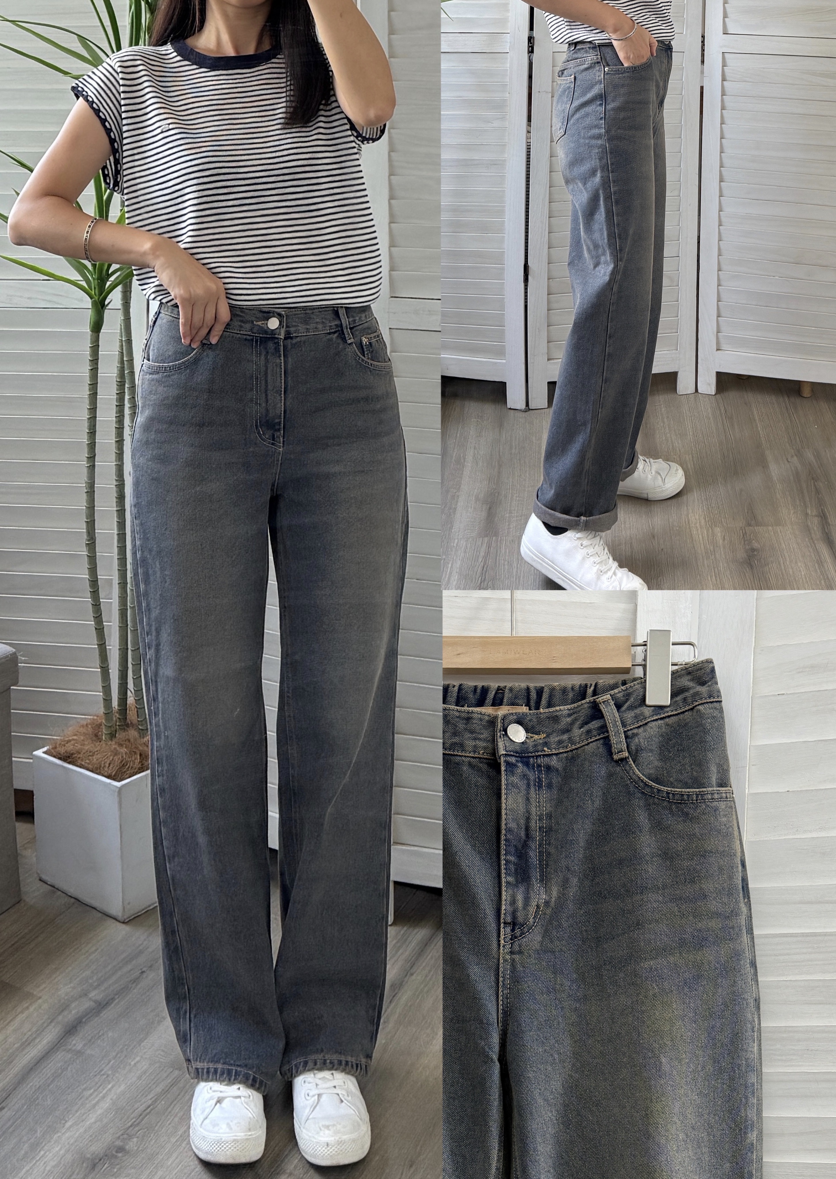 🍂 𝔸𝕦𝕥𝕦𝕞𝕟 ℕ𝔼𝕎  JS1123  舊洗水色調直筒褲