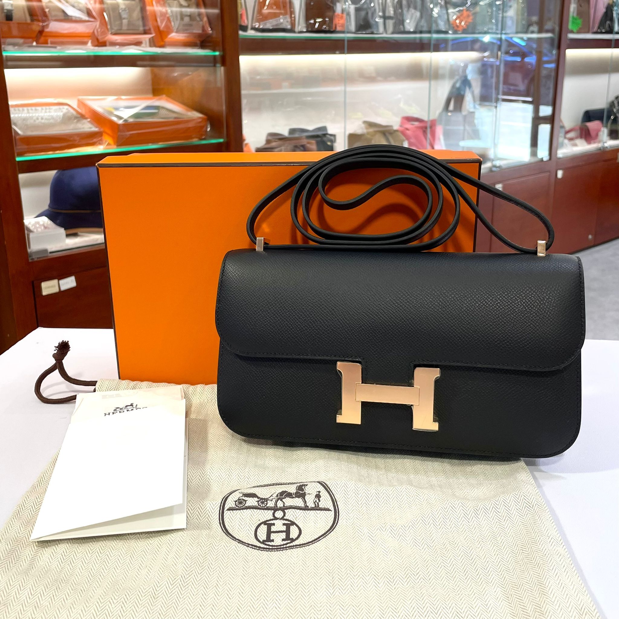全新HERMES CONSTANCE ELAN K刻 黑色玫瑰金扣 EPSOM皮 89 NOIR #BRAND NEW #香榭站正品