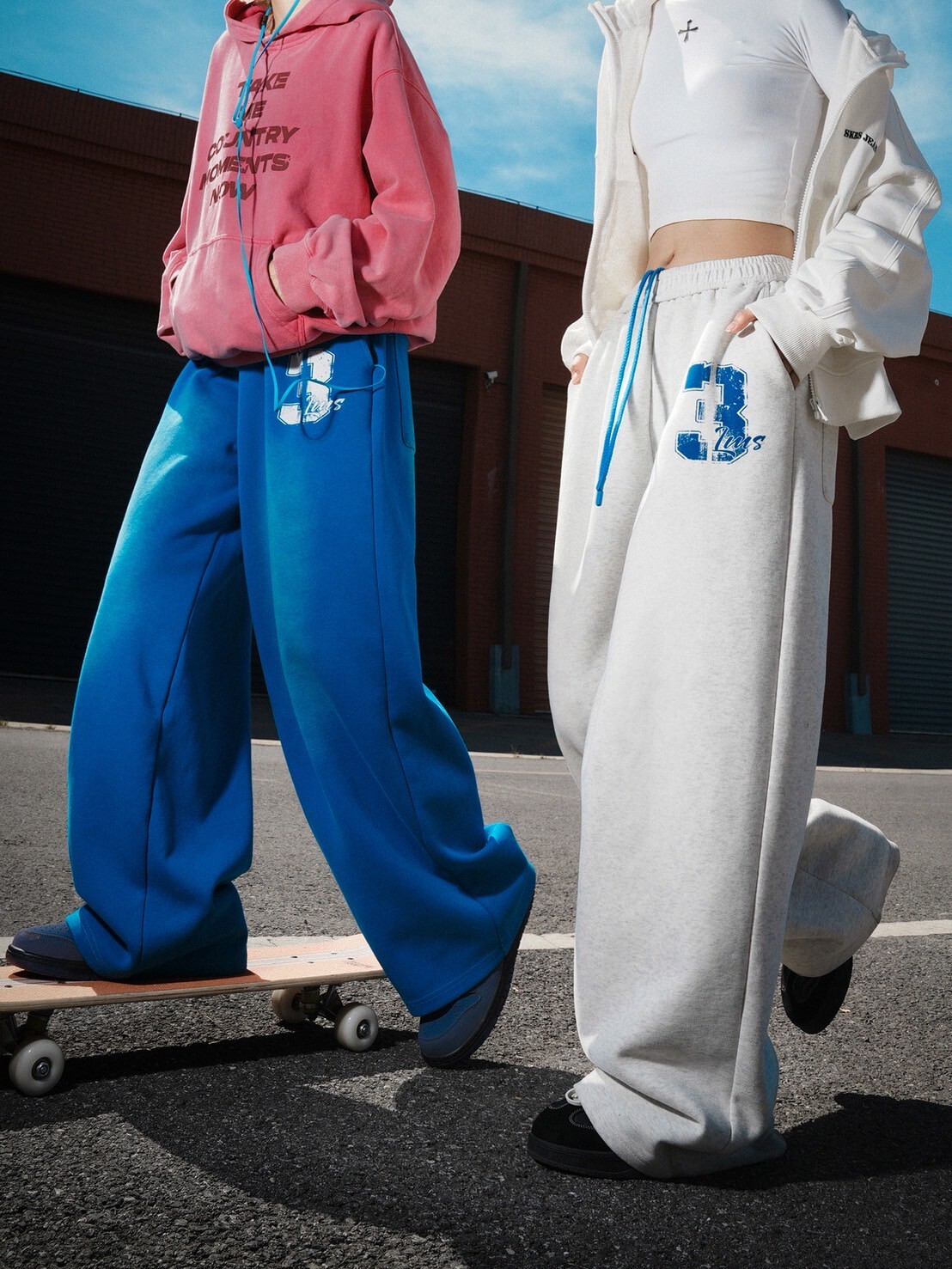 LEMANISM 美式字體寬鬆落地棉褲