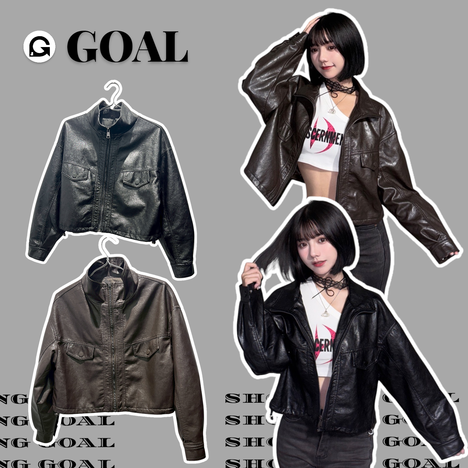 (GOAL) 短版皮外套 女生限定 超軟皮革 Y66686