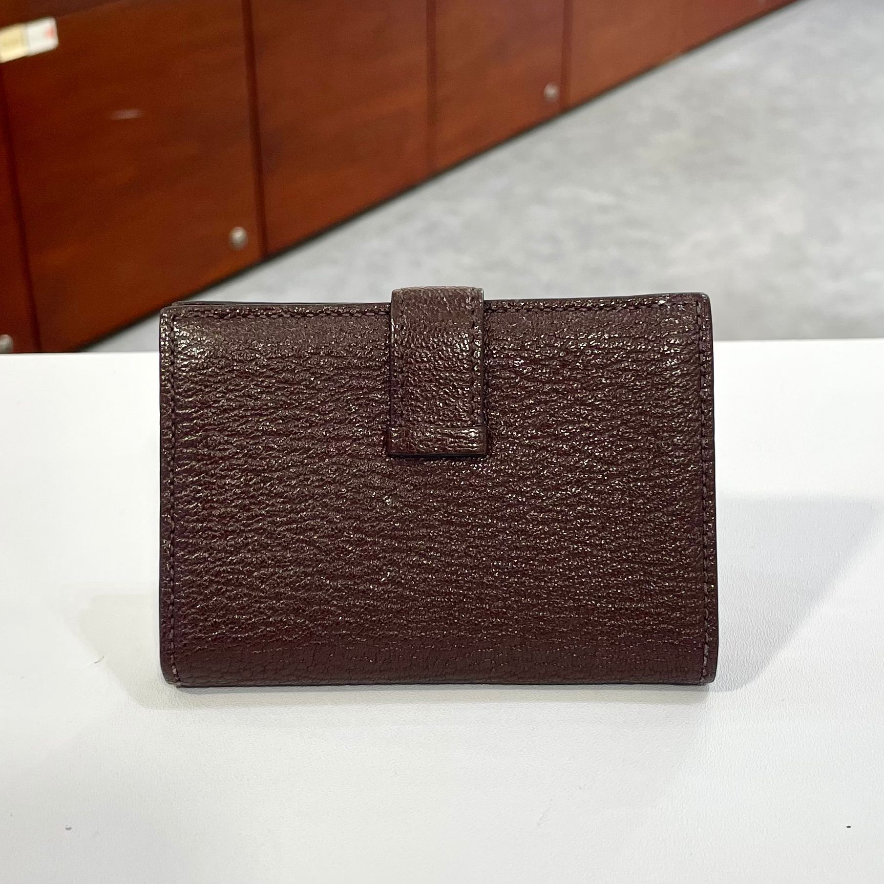 90%NEW二手 HERMES BEARN WALLET Z STAMP 馬鞍紅色 EPSOM皮 金扣 H039805CC0G #香榭站正品