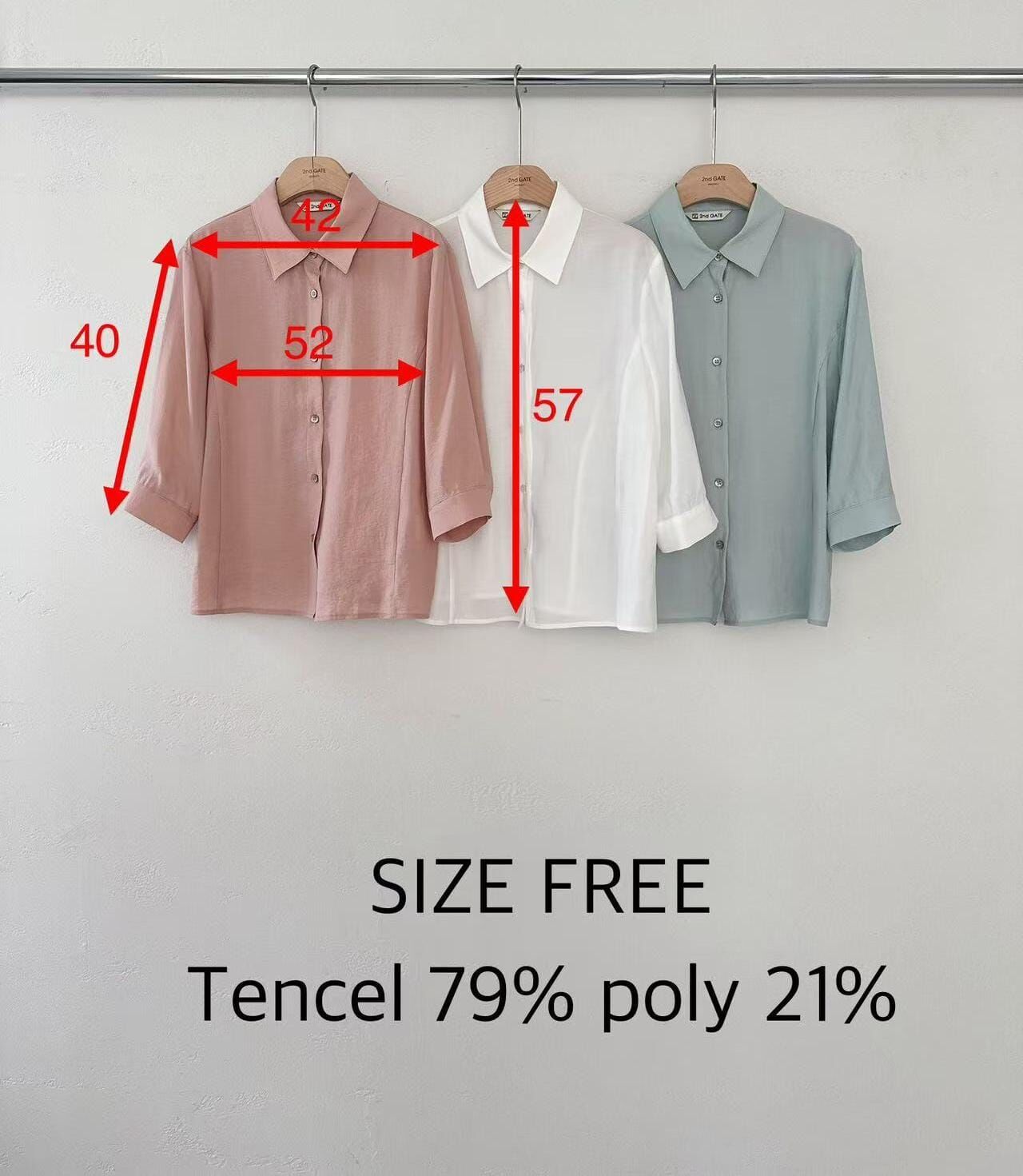 SG5025 天絲Polo領排口中長袖上衣