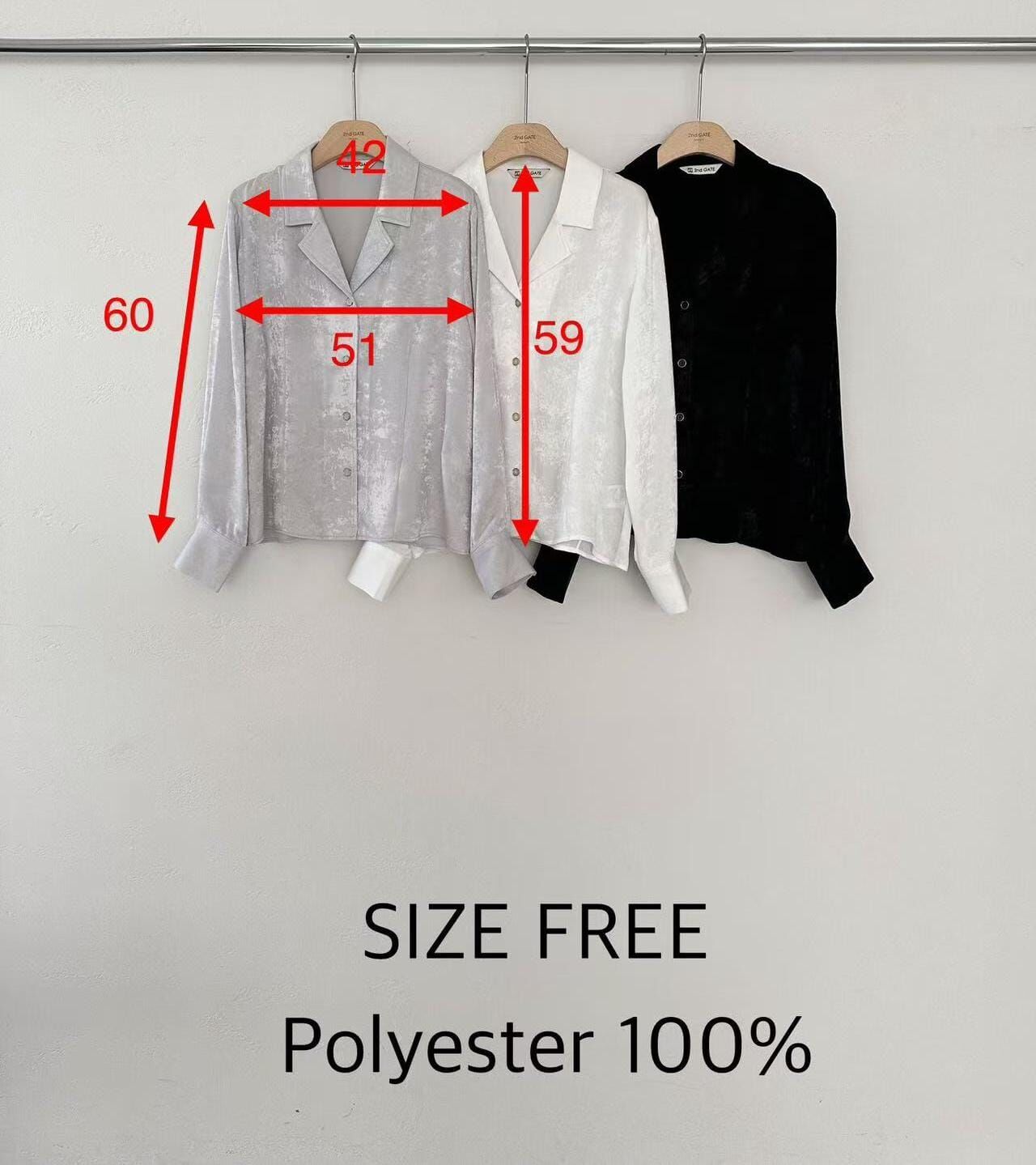 SG5032 亮光感開領排扣上衣