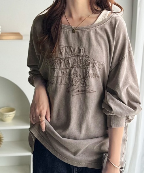 日本🇯🇵連線 Classical Elf 2way復古刺繡水洗長袖T 兩面可穿 復古 水洗 刺繡 寬領 長袖 6色(任買兩件711免運)/預購