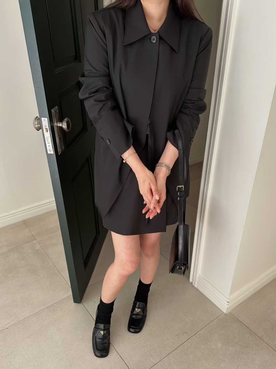 SG5010 天絲翻領倒V單扣外套