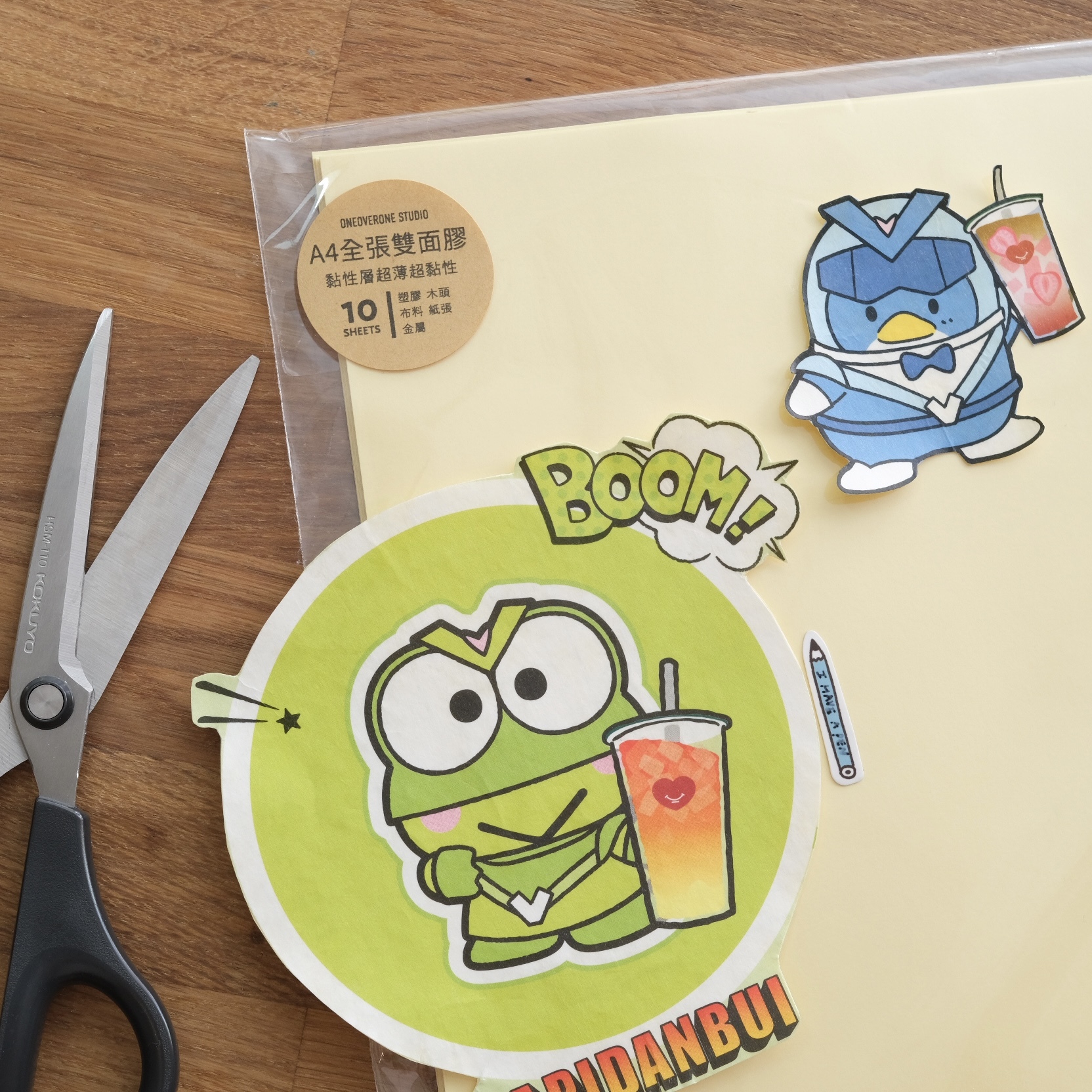 A4 異材質貼紙製造機 全張雙面膠｜一分之一工作室 台灣