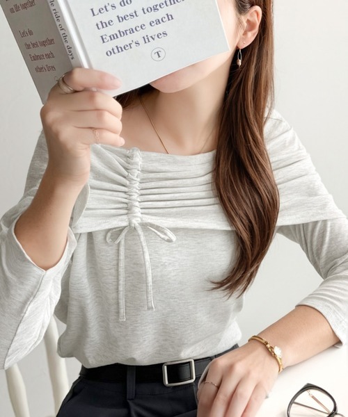 日本🇯🇵連線 Classical Elf 小露香肩綁帶長袖上衣 露肩 綁帶 緞帶 休閒 長袖 6色(任買兩件711免運)/預購