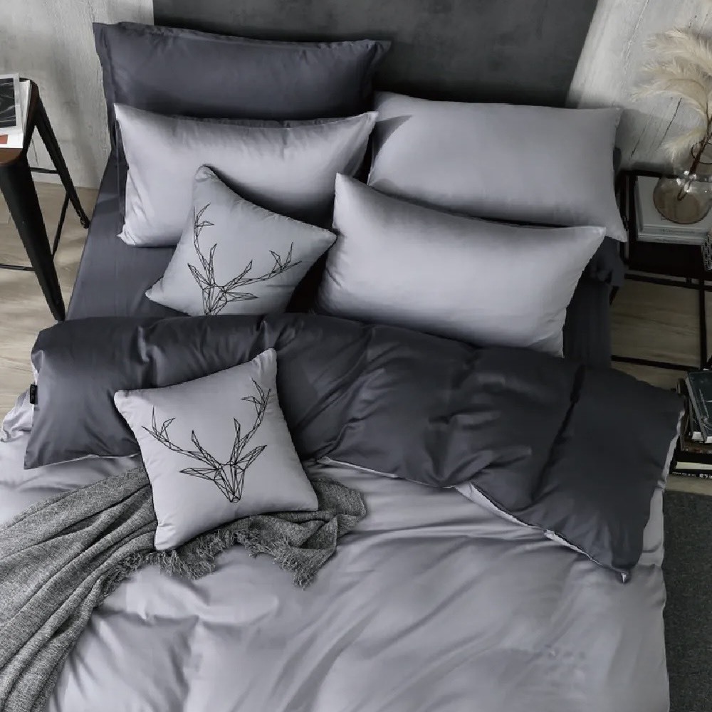 300織長絨棉兩用被 | 銀灰 x 合金灰