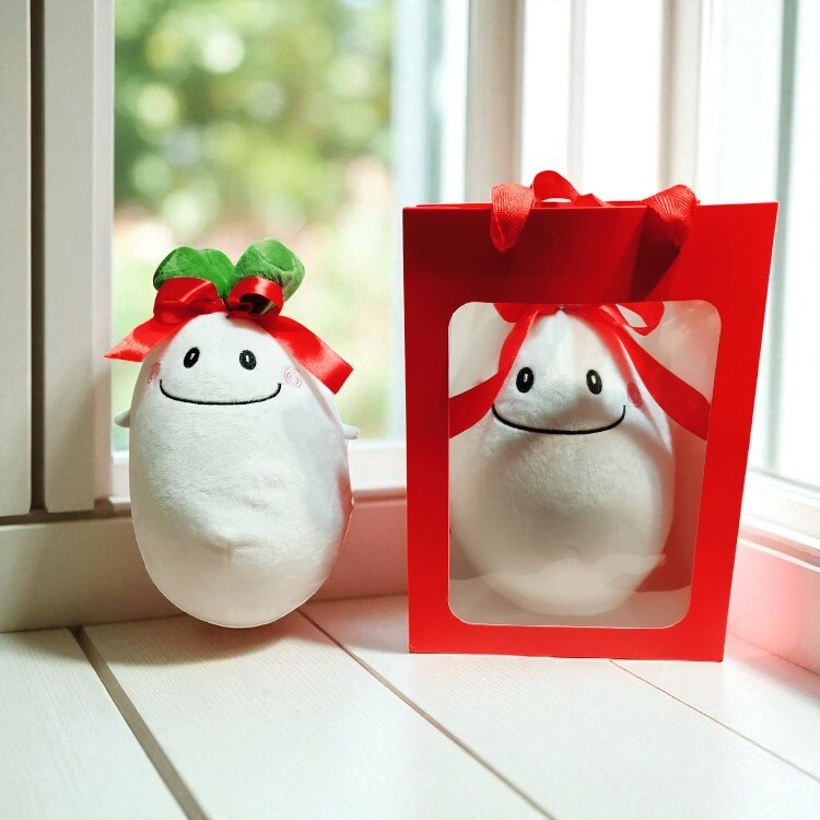 Boys and girls creative bouquet game year-end party game - white radish good luck dolls 1 large and 5 small with pull-out string set