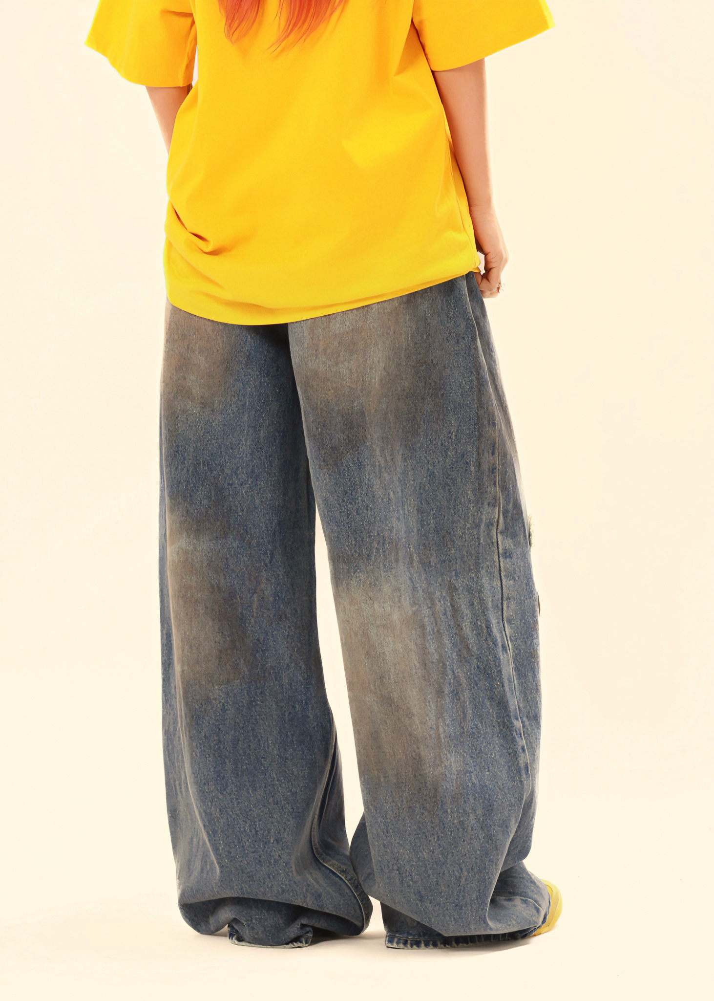 - SIMPLEACTION - 美式復古刷舊破洞牛仔褲