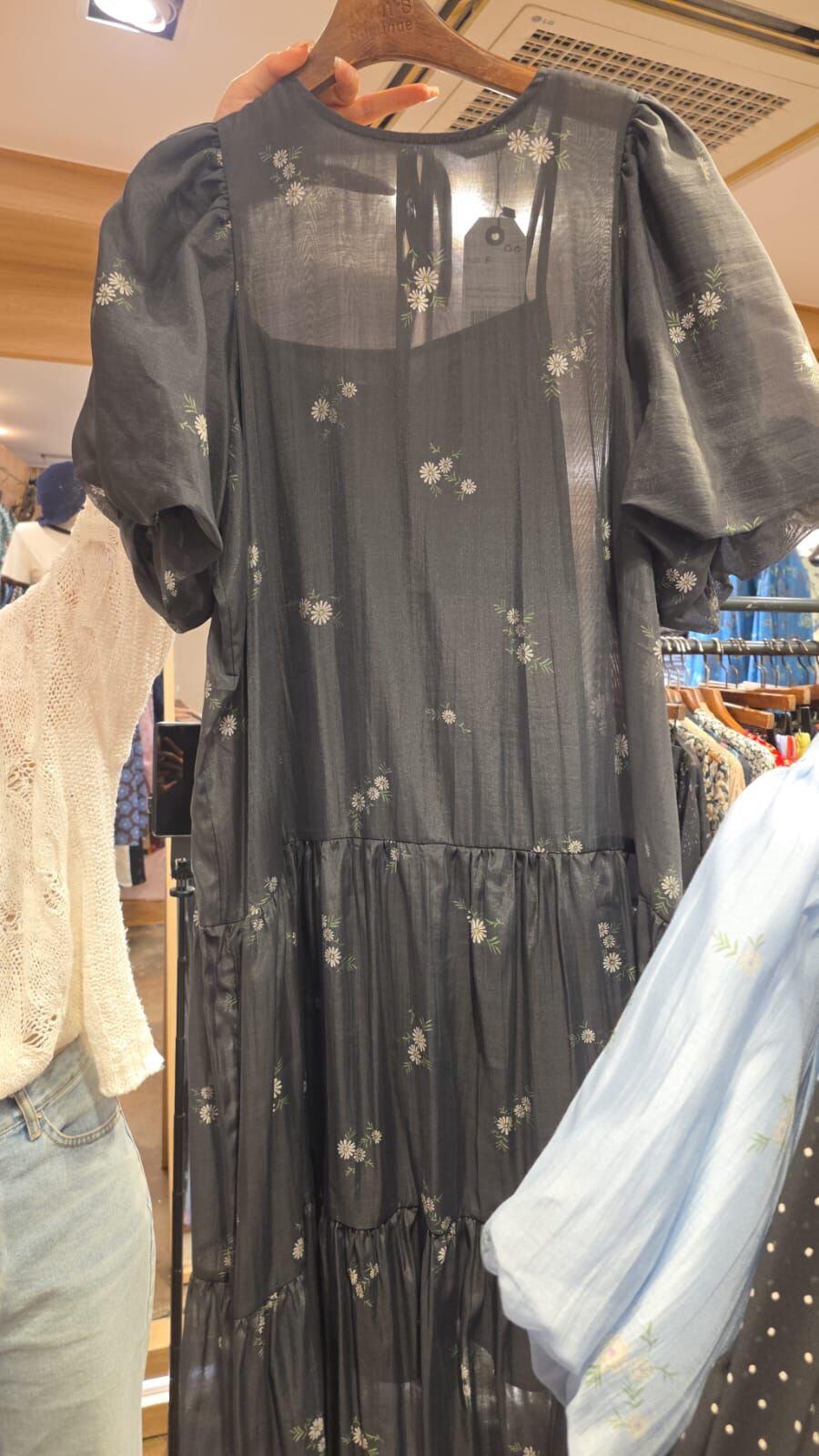 KM5030 碎花後背蝴蝶綁帶連吊帶連身裙