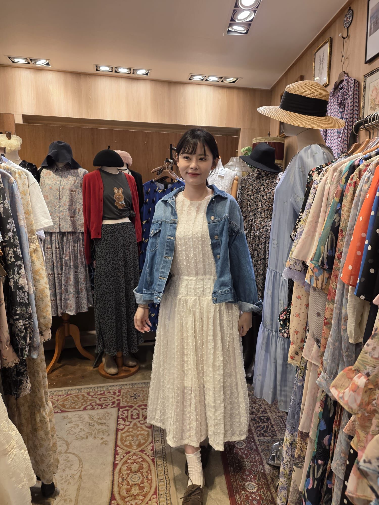 KM5031 上下拼色翻領牛仔外套