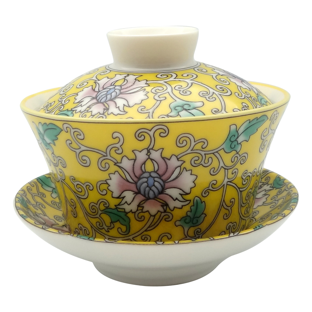 富貴寶相花小蓋杯｜手工陶瓷茶杯 典雅花紋 品味生活首選