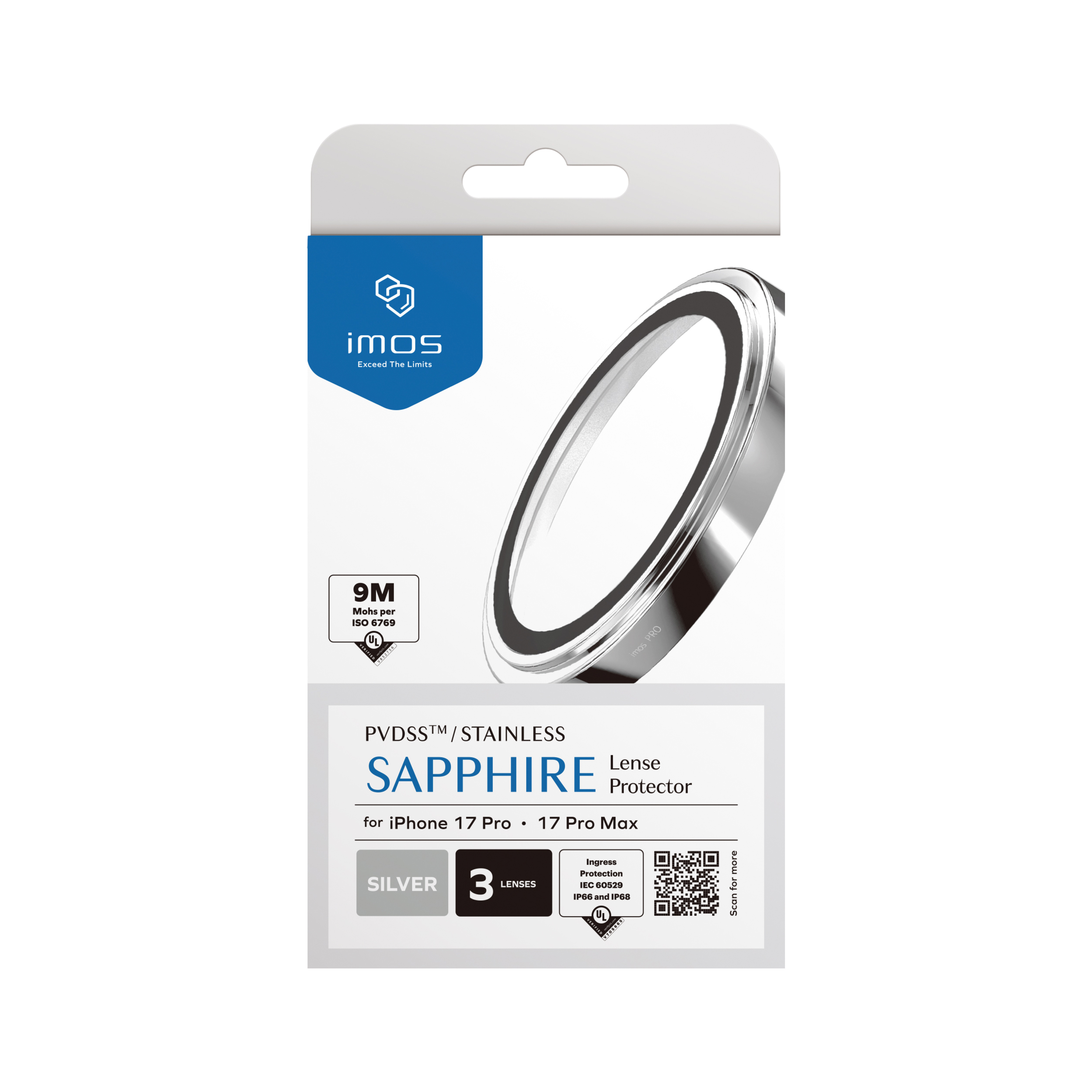 IMOS iPhone 17 Pro Max / 17 Pro 藍寶石鏡頭保護貼