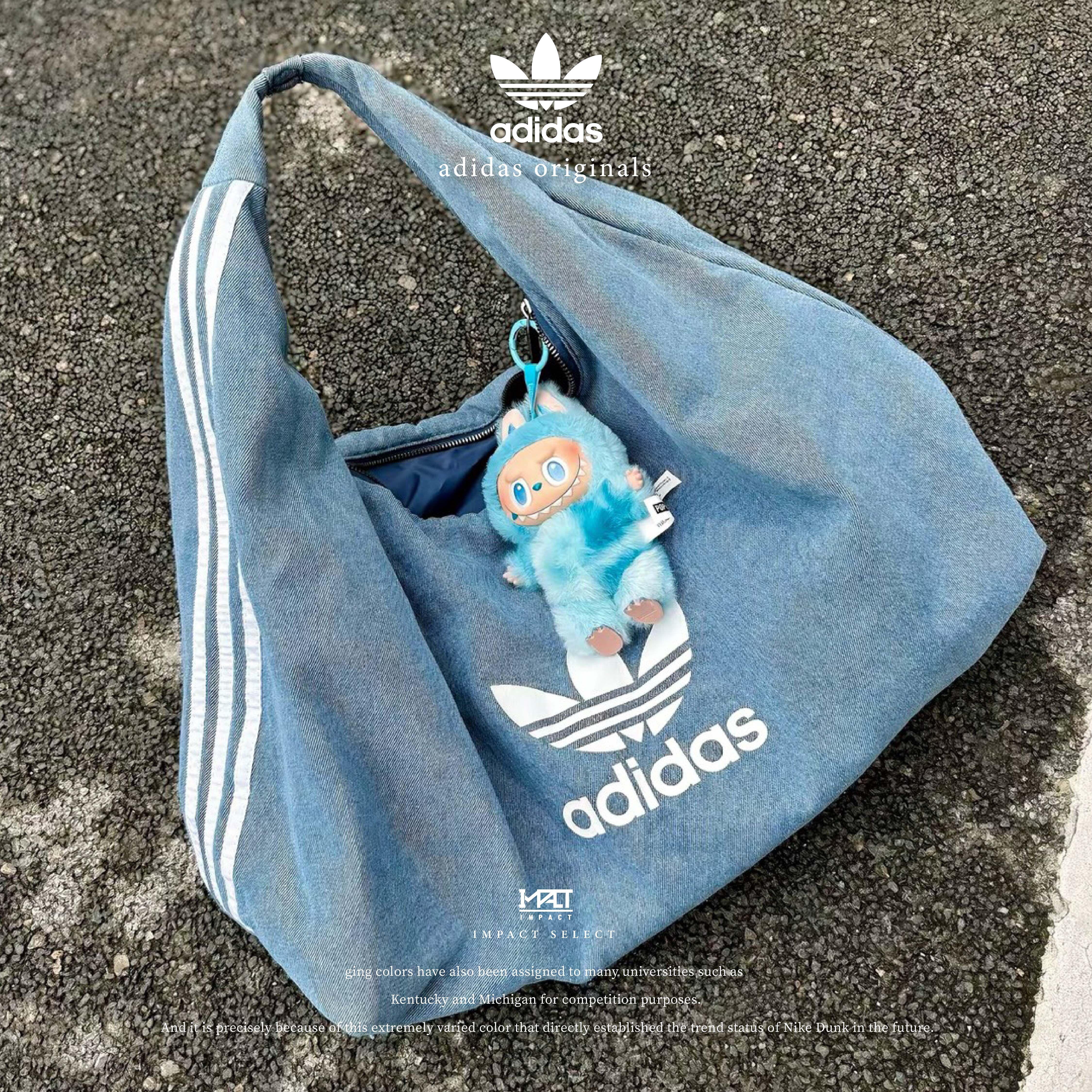 adidas originals 1+1雲朵腋下包 大容量 牛仔 LOGO 手提包 兩色 附零錢包(可拆卸)