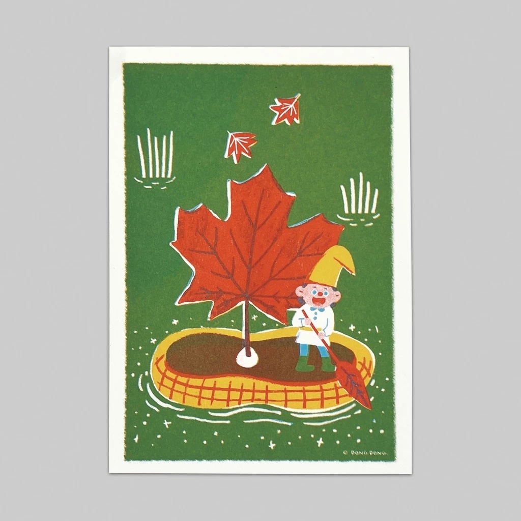 地精花生殼/地精小家族系列/復古孔版印刷明信片