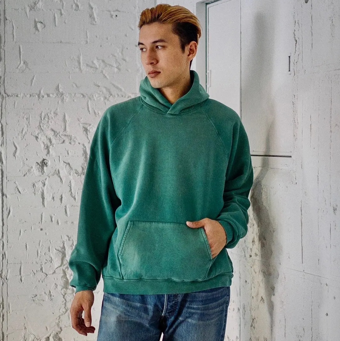 10/16 RE-STOCK: A.PRESSE 2025 VINTAGE SWEAT HOODIE (25SAP-05-06K) - GREEN PRE ORDER ITEM (預訂中)
