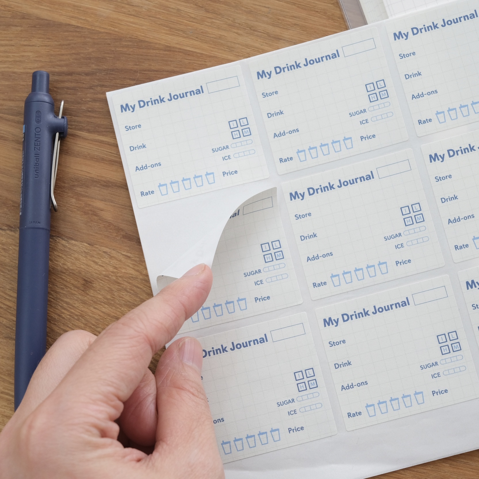 飲料紀錄 模造標籤貼紙｜一分之一工作室 臺灣