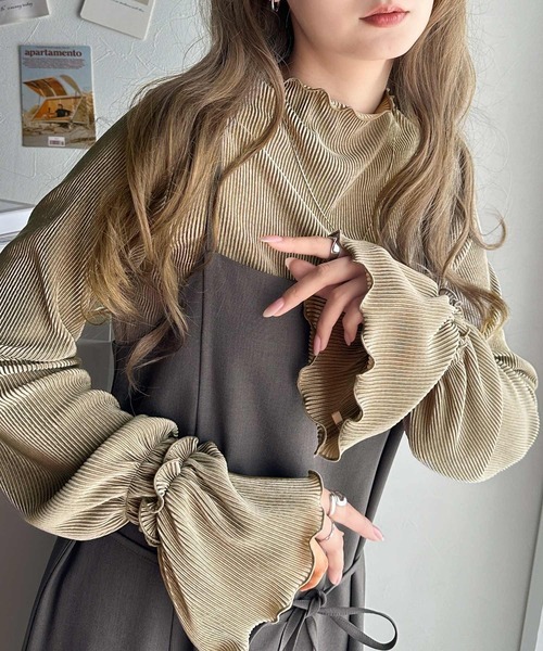 日本🇯🇵連線 Classical Elf 公主袖荷葉邊皺褶上衣 打底 內搭 公主袖 荷葉邊 皺褶設計 長袖 4色(任買兩件711免運)/預購