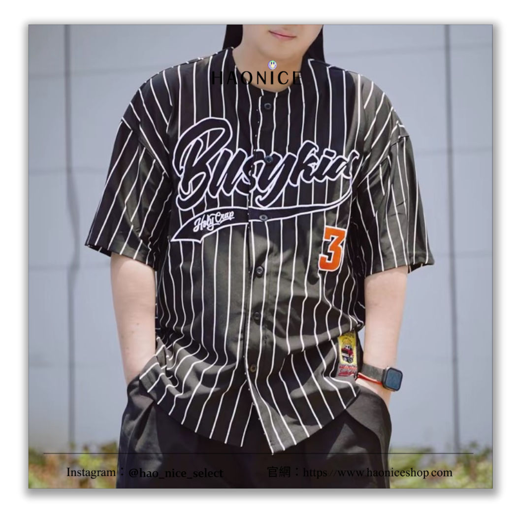 【HAO NICE】100%正品 HOLYCRAP 潮流精品🔥西海岸條紋棒球球衣短袖 上衣