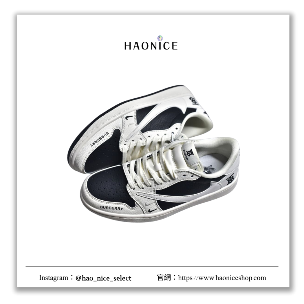 【HAO NICE】 小牛皮+刺繡大改訂製！！惡作劇訂製款  BURBERRY 潮流精品🔥三方聯名款 經典LOGO低筒休閒鞋 球鞋