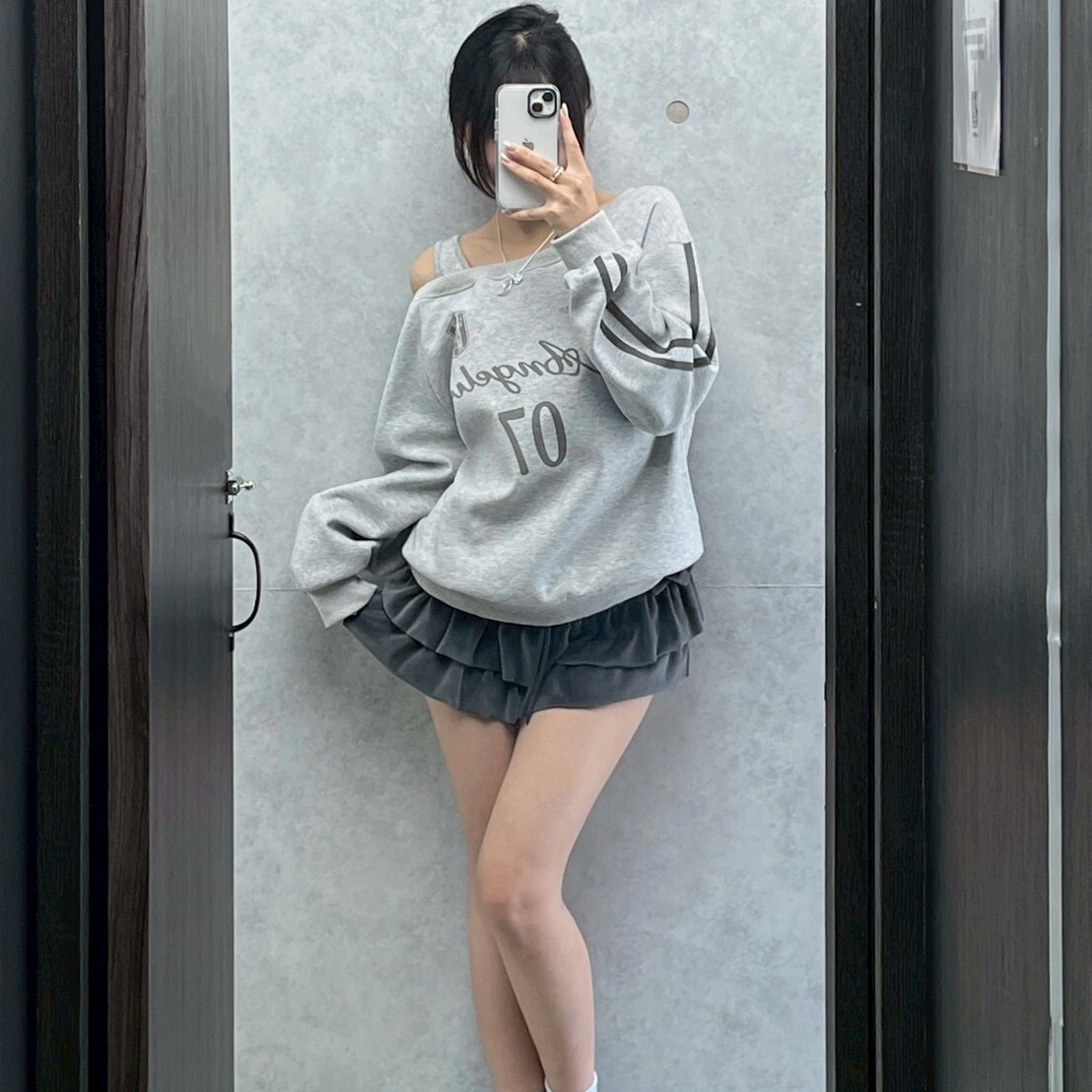 07邊條斜領大學t