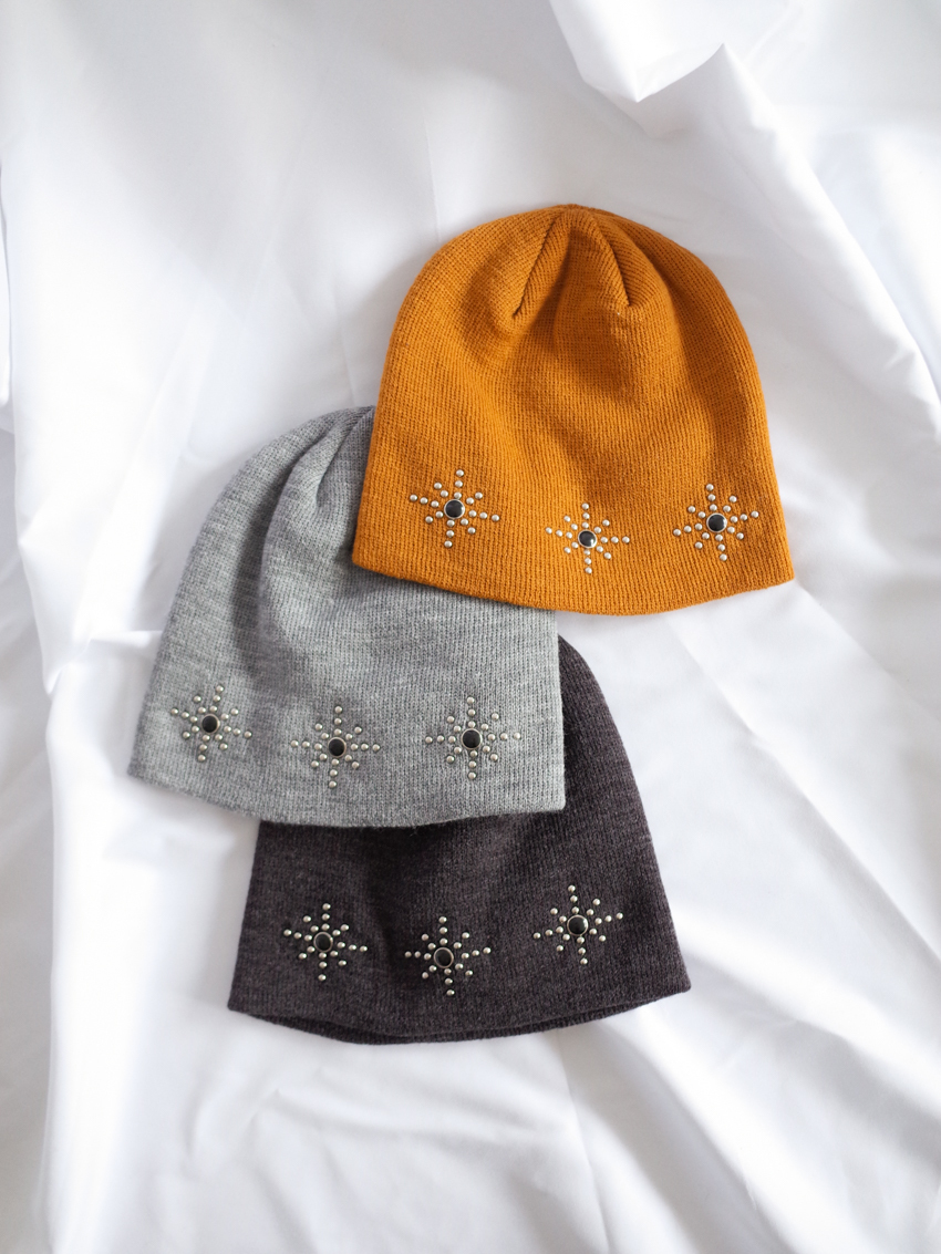 beanie with radiating stud design