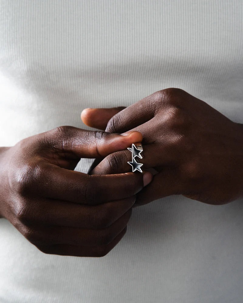 Twojeys｜Icon Black Enameled Single Ring