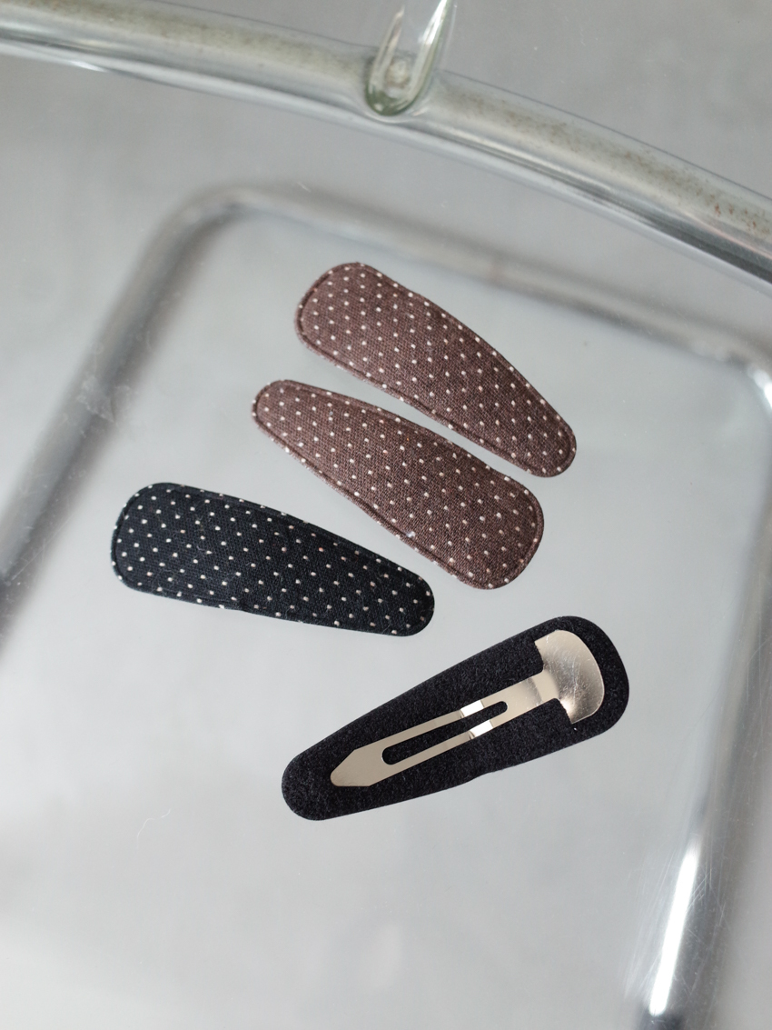 polka dot cotton fabric triangle hair clip