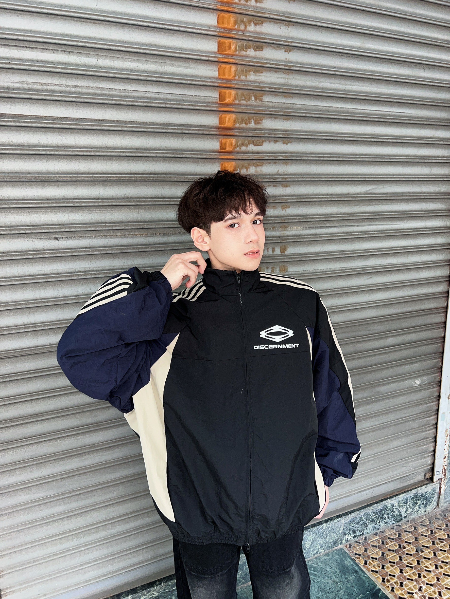 (GOAL) DCM 拼接 風衣 復古 短寬 BOXY 短寬外套 短版外套