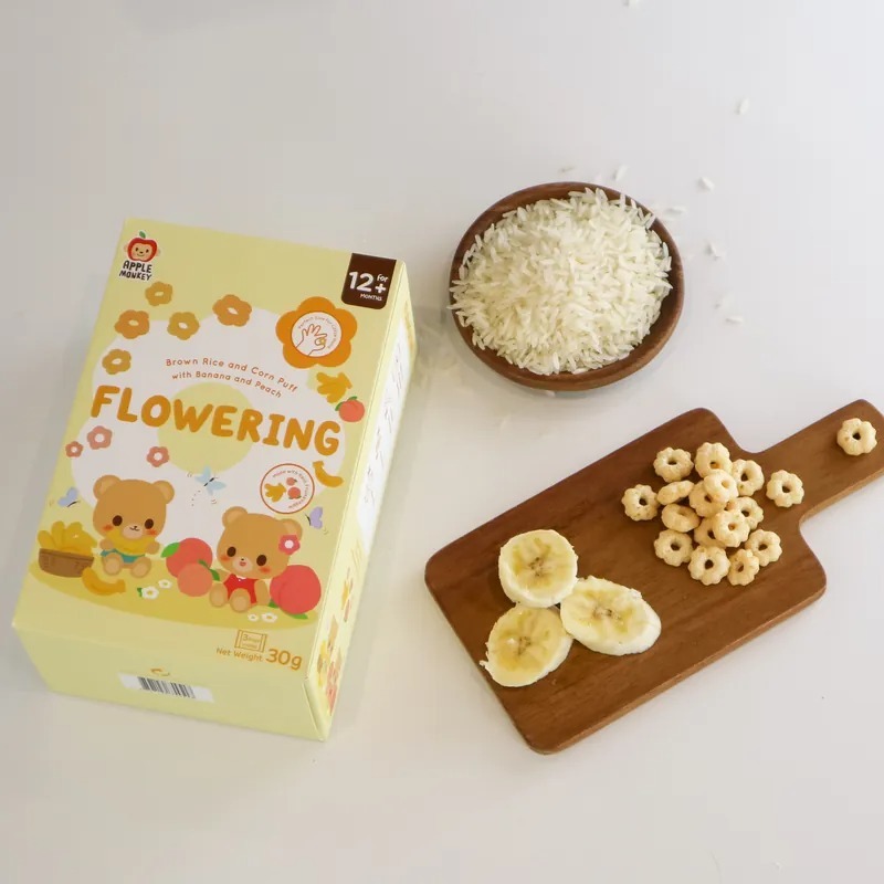【Apple Monkey】愛啵寶寶 茉莉糙米 花花餅 蜜桃香蕉(30g)